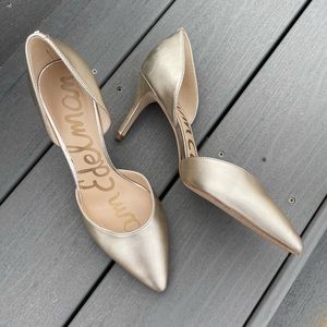 Sam Edelman pale gold heels.